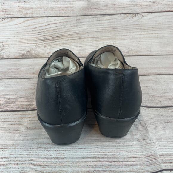 DANSKO Jessica Black Nappa Womens Sz 40 (9.5-10) Clogs Black Leather Floral Shoe - Picture 6 of 10